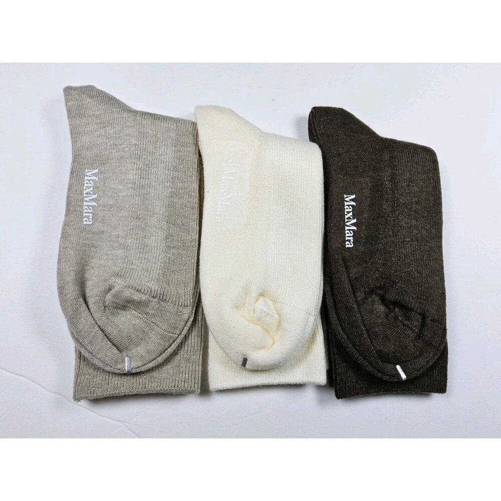 S' MaxMara Women's Lot Of 3 Pairs Cashmere Socks One Size